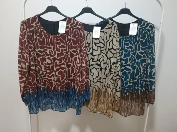 blusa marmol marron beige azulon