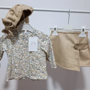 conjunto bebe nina beige 3piezas