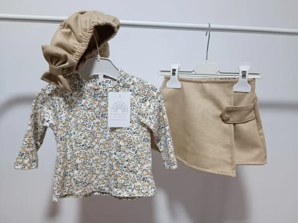 conjunto bebe nina beige 3piezas