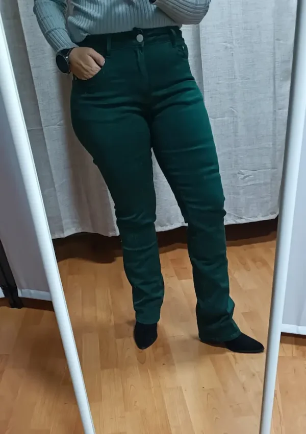 pantalon mujer verde campana