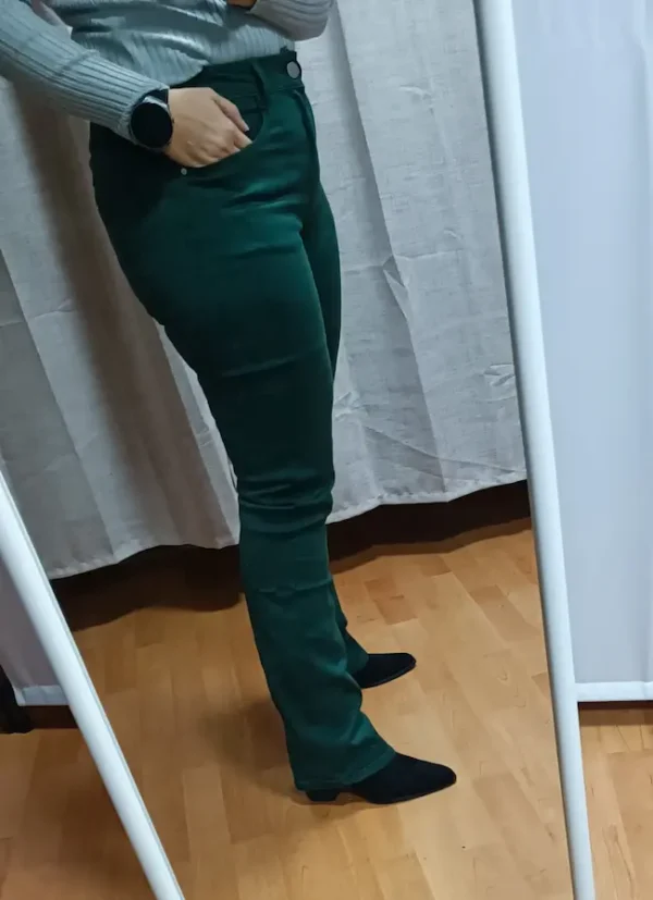 pantalon mujer verde campana1